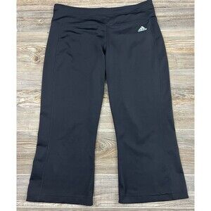 Adidas ATS Cropped Leggings Womens Large Black Gym Work-Out Yoga Athleisure‎